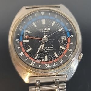 Vintage 1971 Seiko 6117 6410 Navigator Timer Manual Wind Men's Watch
